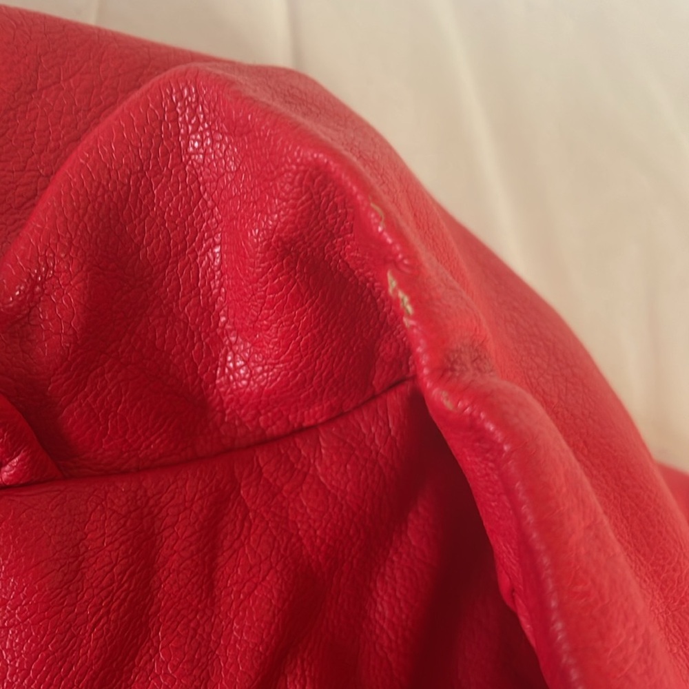 Kenneth Cole reaction red vegan jacket size large red hardware - Picture 11 of 12